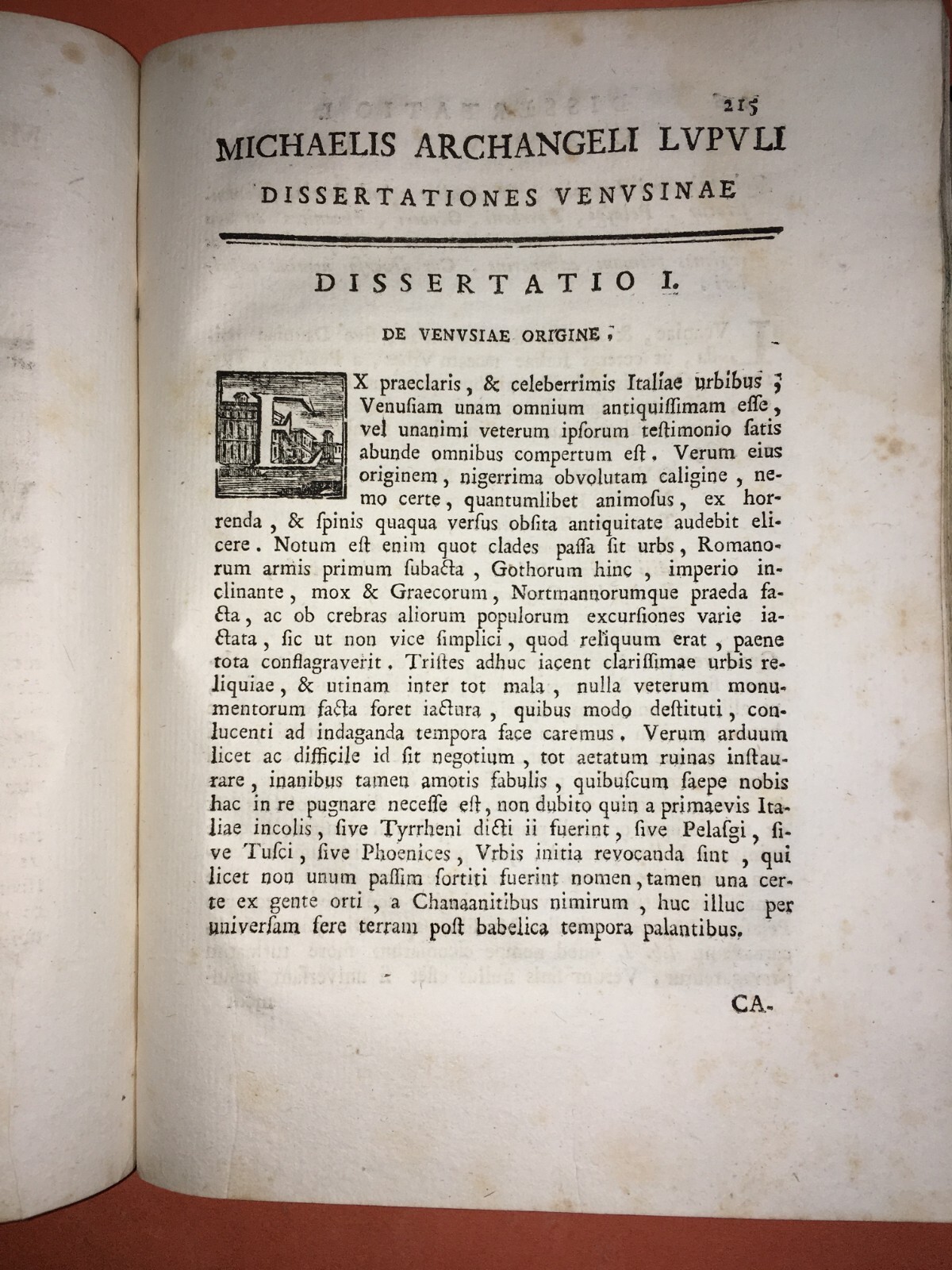 Antica Storia Locale: Michaelis Archangeli Lupuli, Iter Venusinum, 1793
