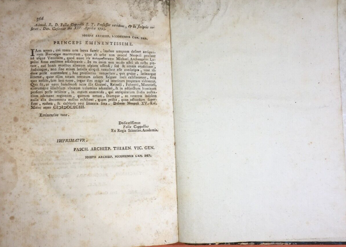 Antica Storia Locale: Michaelis Archangeli Lupuli, Iter Venusinum, 1793