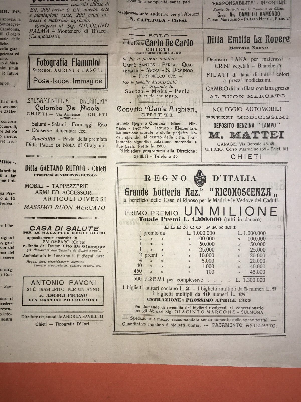 Abruzzo, Chieti: Antico Giornale L'Indipendente, Valignani, Casoli, Palena, Vasto