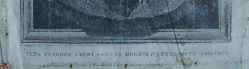 Arte Popolare Devozionale: Volto Di Cristo (Sindone). Antica Incisione Su Tela, N. Banzo