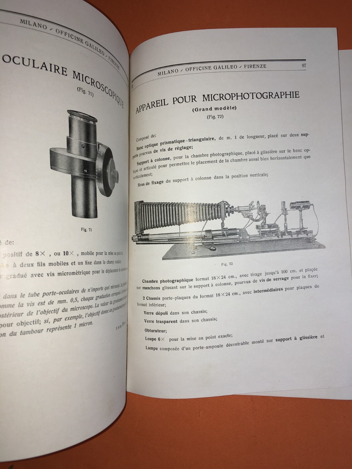 Scienza, Tecnica, Ottica, Microscopia   Koristka, Officine Galileo   Catalogo, 1931
