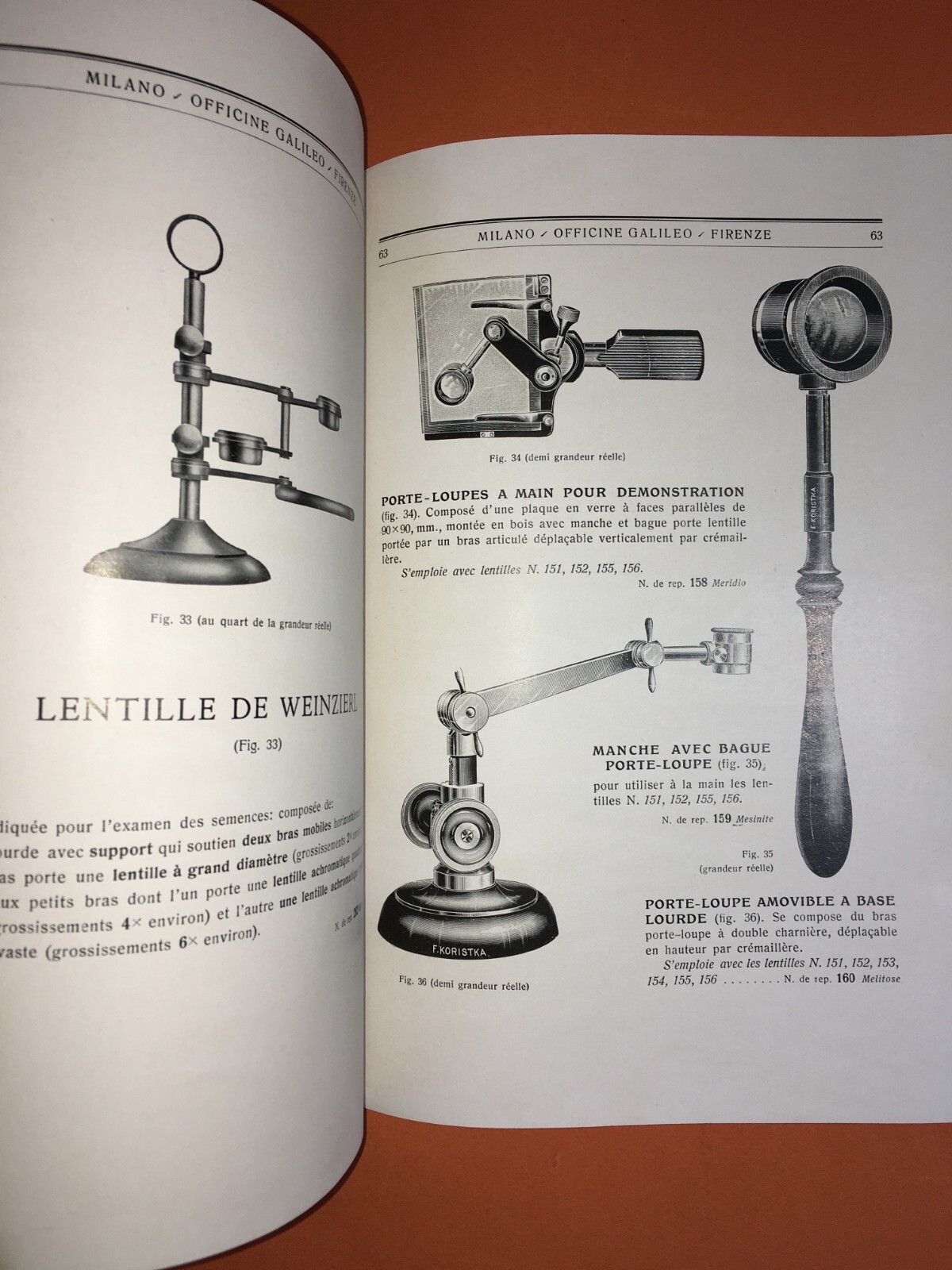Scienza, Tecnica, Ottica, Microscopia   Koristka, Officine Galileo   Catalogo, 1931