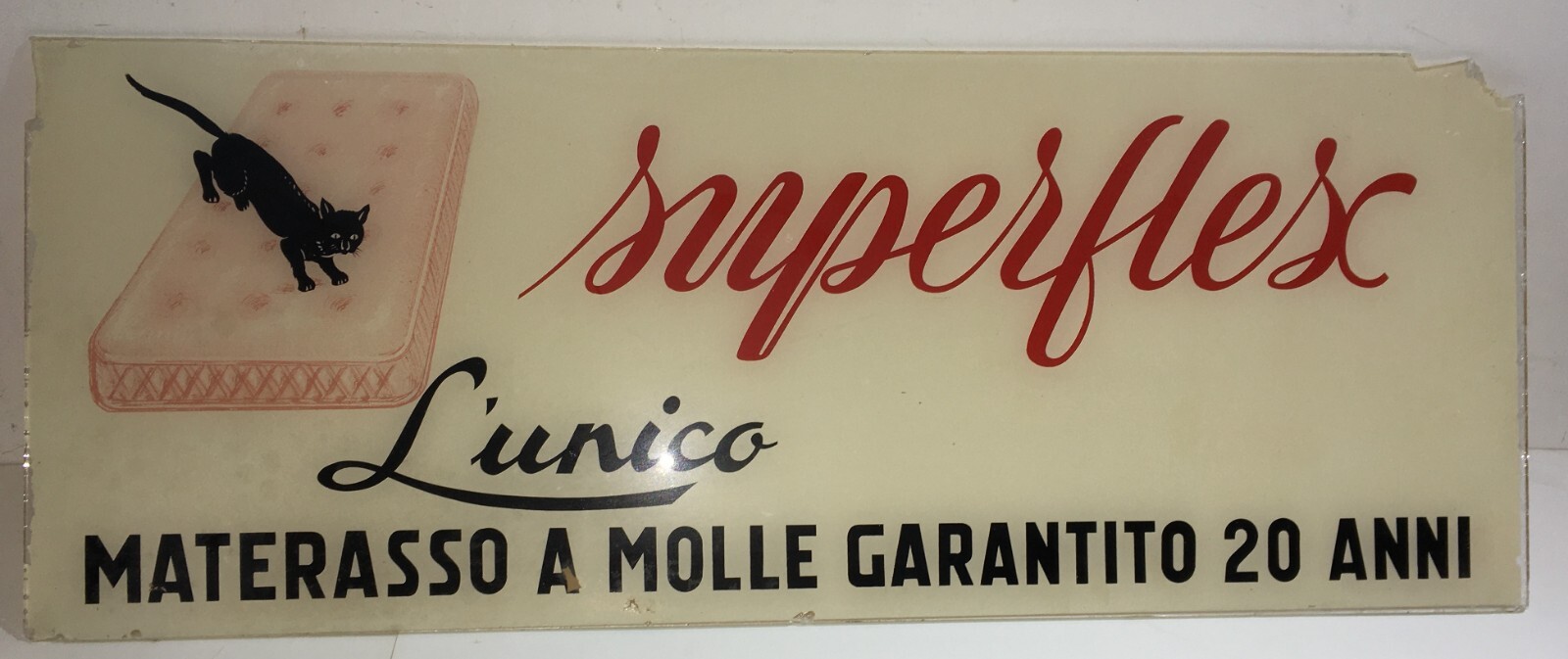 Insegna Pubblicitaria In Vetro Materassi Superflex