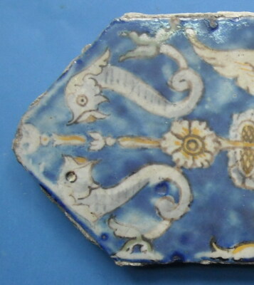 Antica Mattonella In Maiolica Napoletana. Motivi Allegorici. Riggiola Giustiniani