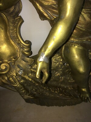 Antica Coppia Di Letti Singoli Trasformabili In Matrimoniale Con Puttini In Bronzo