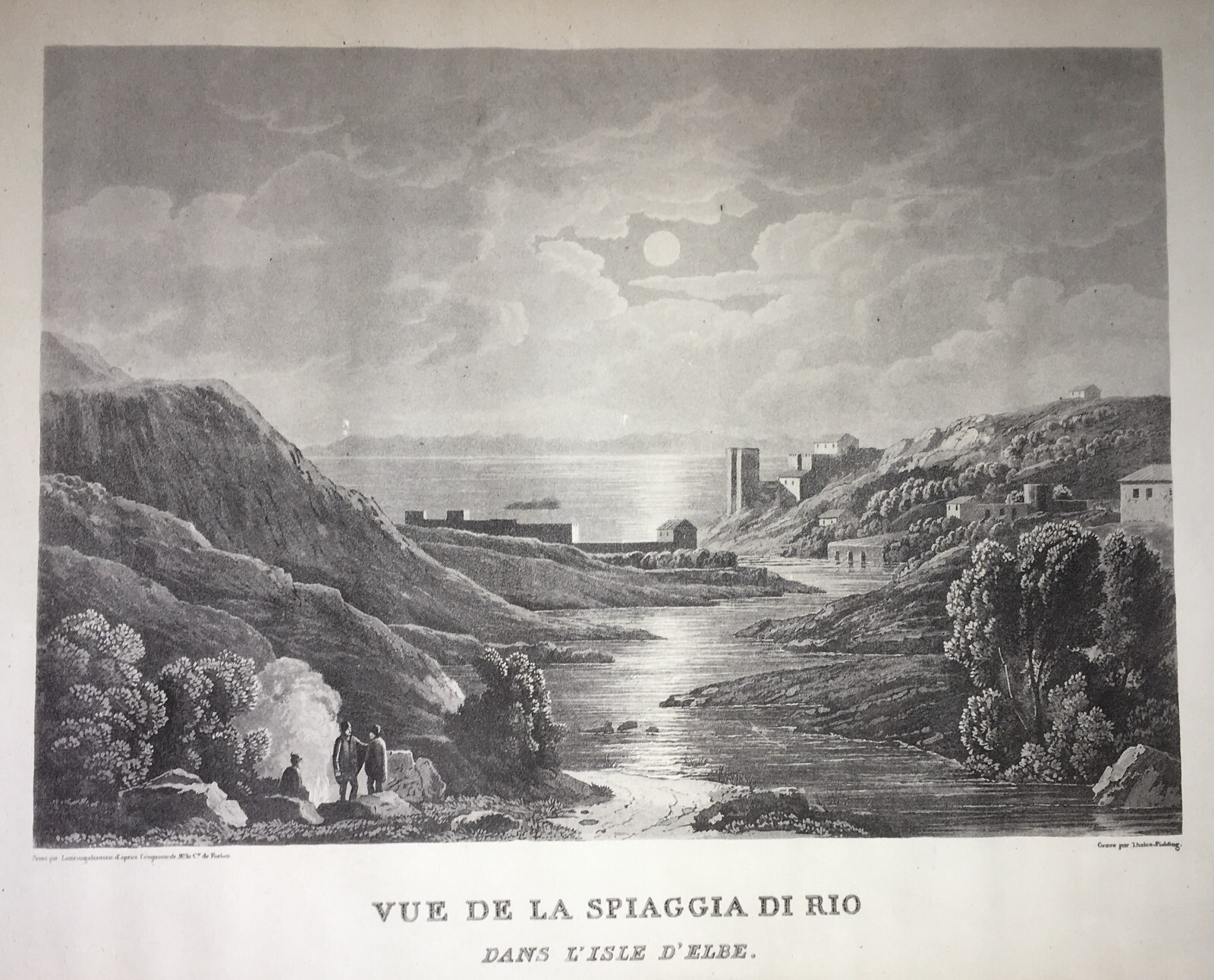 Isola d'Elba, Spiaggia Di Rio: Veduta Animata, Stampa Decorativa
