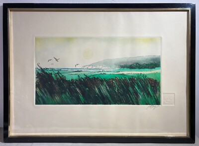 Mario Lupo: Veduta Della Costa Garganica. Incisione Originale All'Acquaforte, 1980