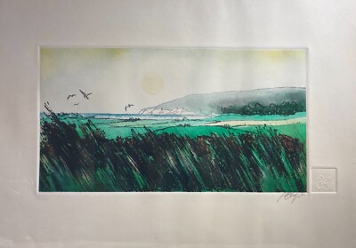Mario Lupo: Veduta Della Costa Garganica. Incisione Originale All'Acquaforte, 1980