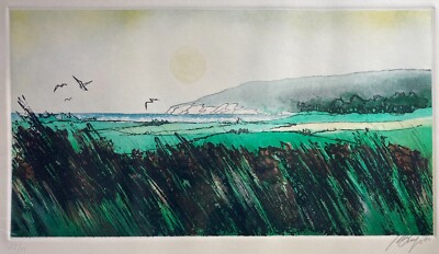 Mario Lupo: Veduta Della Costa Garganica. Incisione Originale All'Acquaforte, 1980