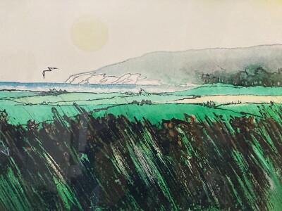 Mario Lupo: Veduta Della Costa Garganica. Incisione Originale All'Acquaforte, 1980