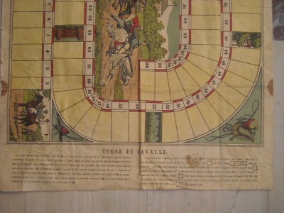Sport, Equitazione, Ippodromo, Cavalli Con Fantini: Stampa d'Epoca E Gioco