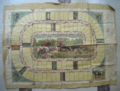 Sport, Equitazione, Ippodromo, Cavalli Con Fantini: Stampa d'Epoca E Gioco