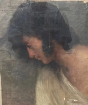 19th-Century Neapolitan Art, Portrait Attributed to Domenico Morelli