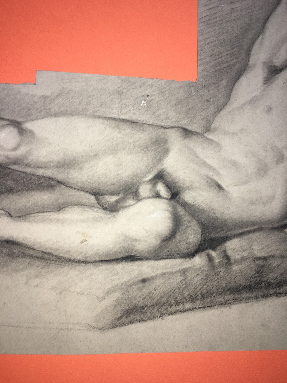 Disegno Antico Di Nudo Maschile   Bozzetto Accademico