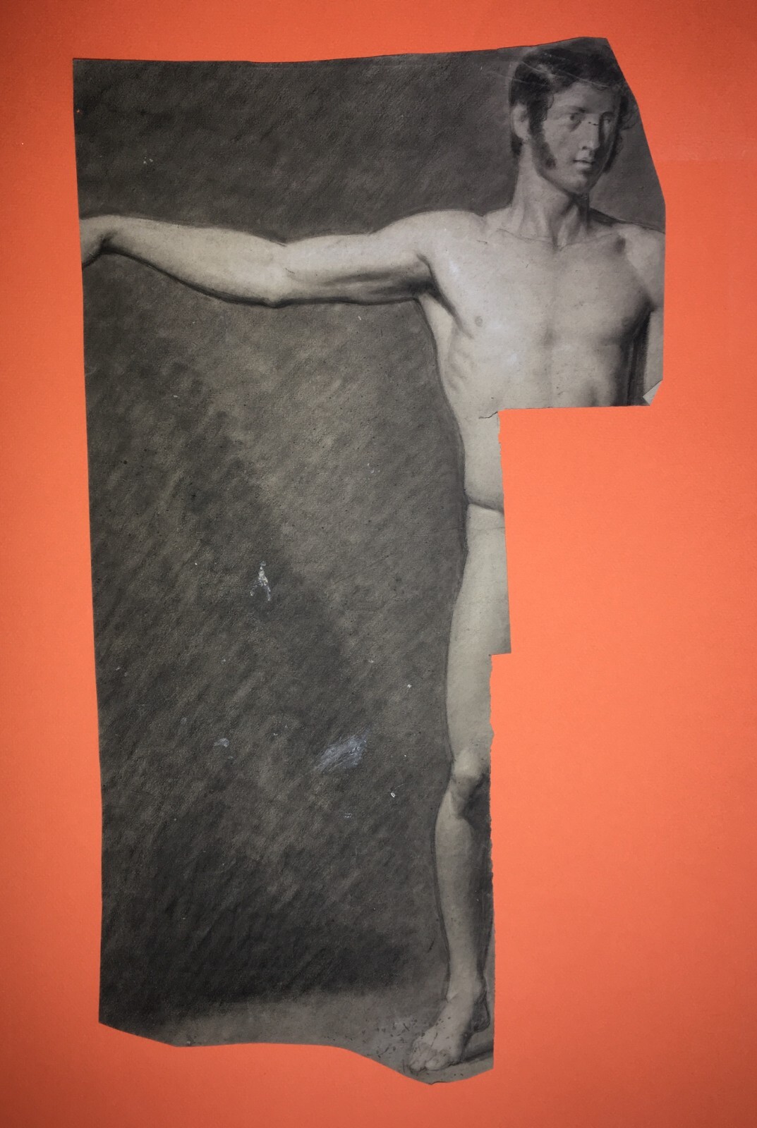 Disegno Antico Di Nudo Maschile   Bozzetto Accademico