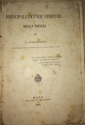 Principali Vicende Storiche Della Sicilia Di P. Audo Gianotti (1890)
