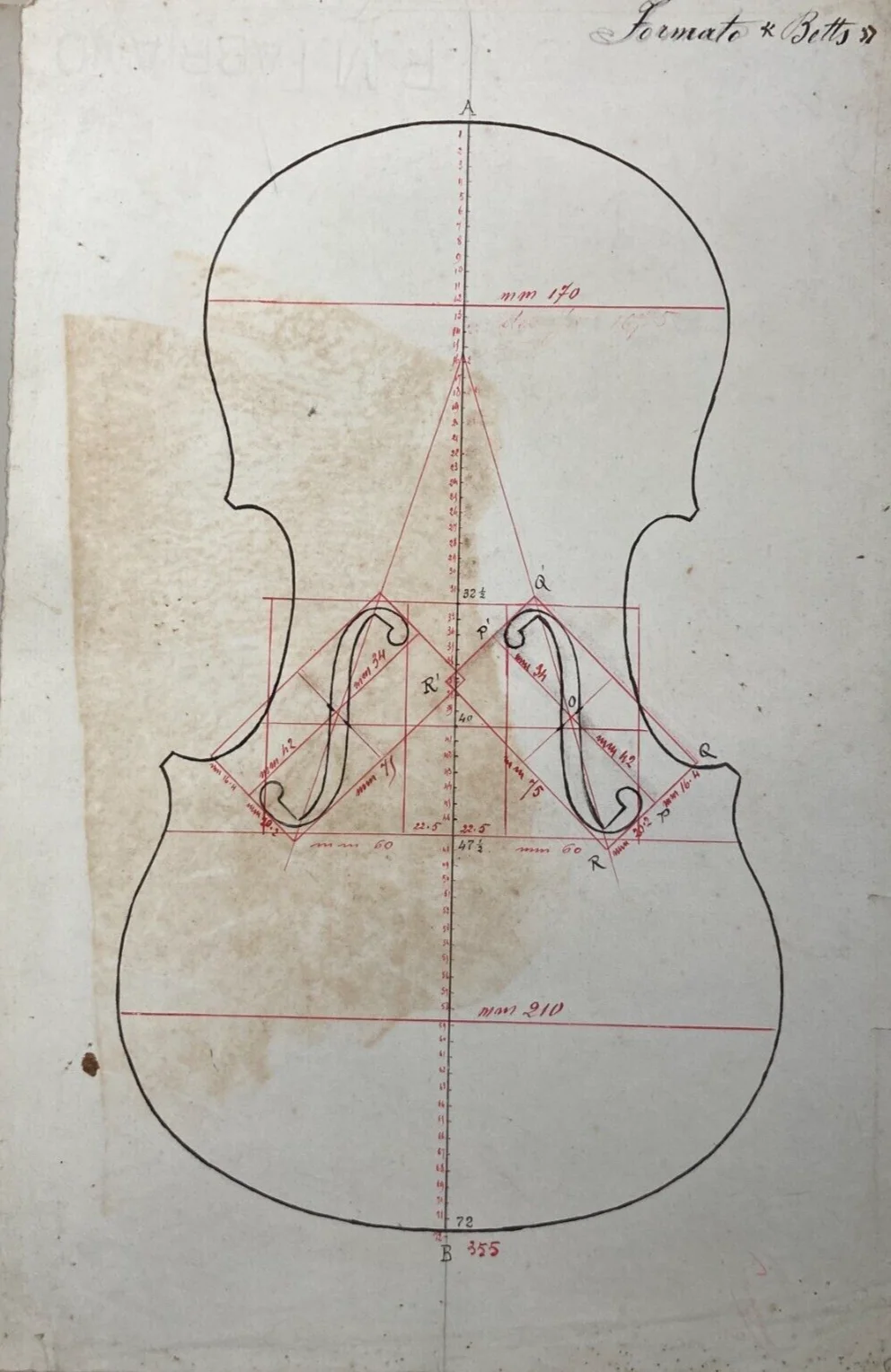 Music: Violin Making, Antique Violin Designs. Original Drawings on Two Vintage Sheets