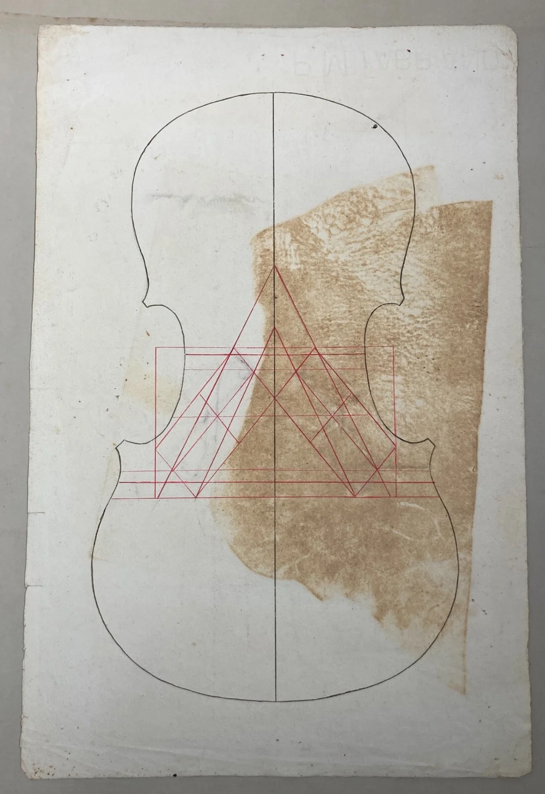 Music: Violin Making, Antique Violin Designs. Original Drawings on Two Vintage Sheets