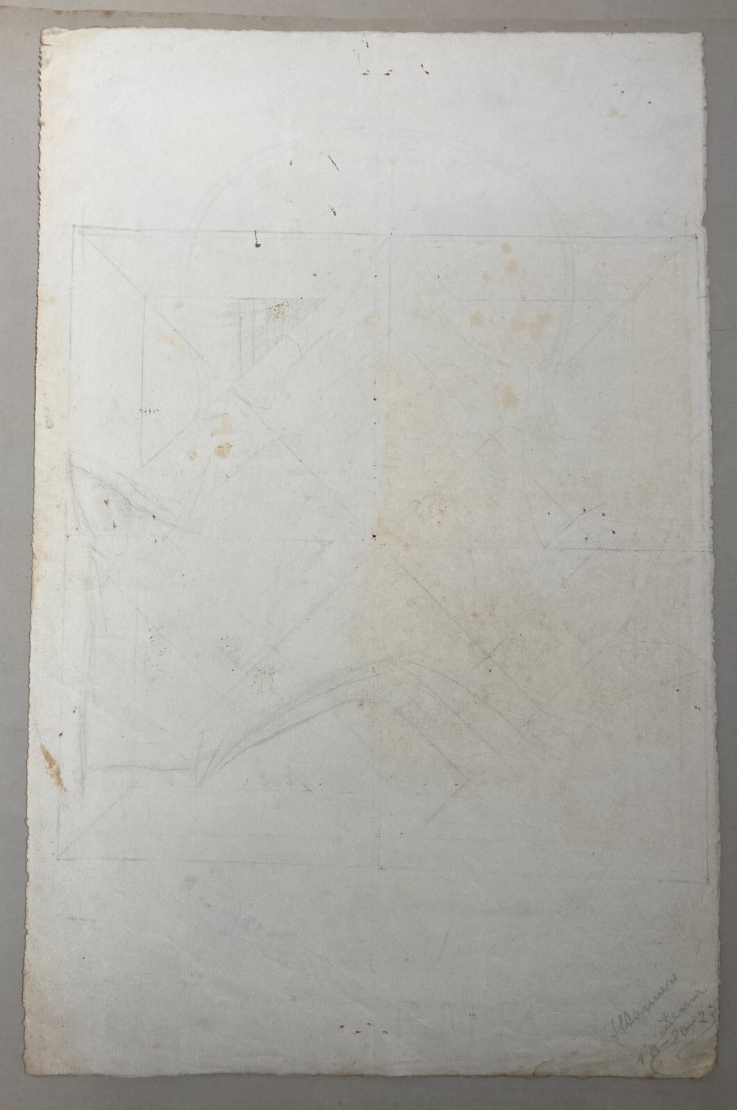 Musica: Liuteria, Antichi Progetti Di Violino. Disegni Originali Su Due Fogli d'Epoca.