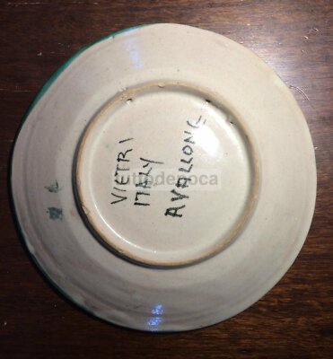 Arte Ceramica: Scena Con Bagnanti E Pesci, Mare, Vietri, Avallone, d'Epoca