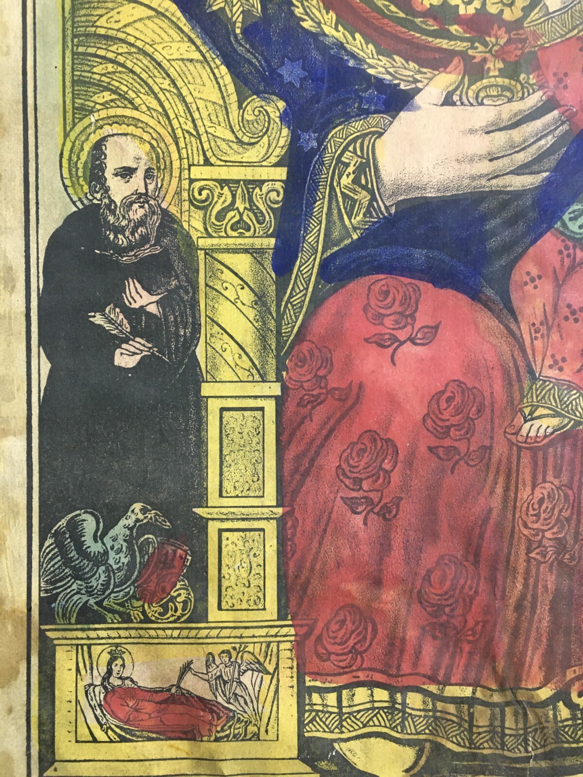 Antica Stampa Popolare Devozionale Madonna Di Montevergine Irpinia