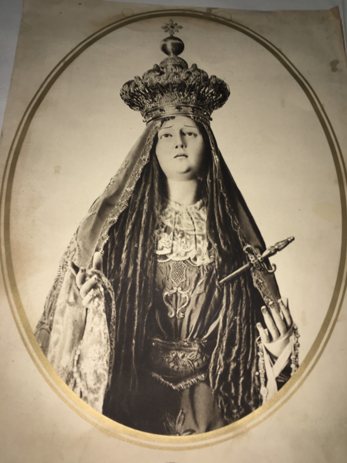 Arte: Iconografia Popolare Devozionale   Madonna Dell'Addolorata   Antica Stampa