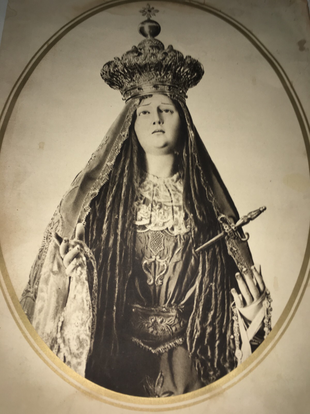 Arte: Iconografia Popolare Devozionale   Madonna Dell'Addolorata   Antica Stampa