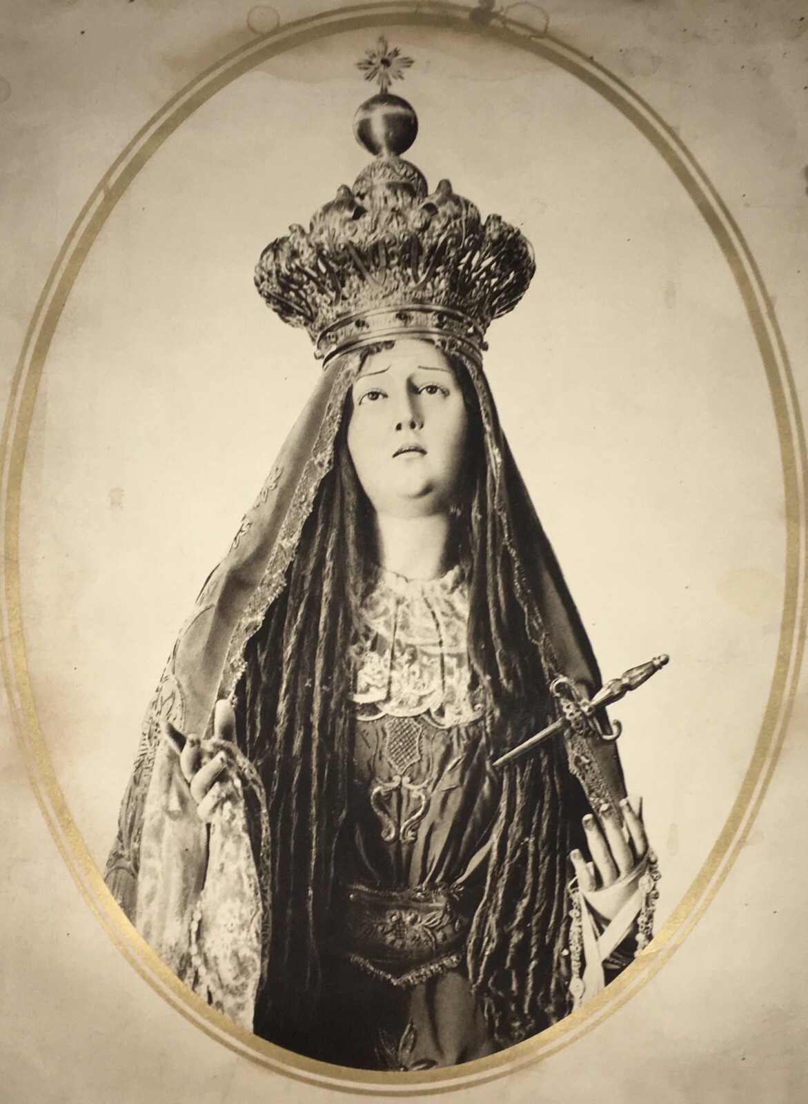 Arte: Iconografia Popolare Devozionale   Madonna Dell'Addolorata   Antica Stampa
