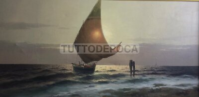 Paesaggio Marino Con Barca Di Pescatori   M. Rinaldi