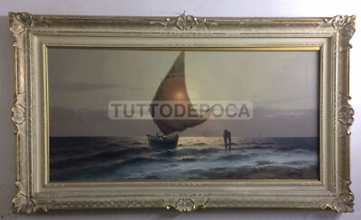 Paesaggio Marino Con Barca Di Pescatori   M. Rinaldi