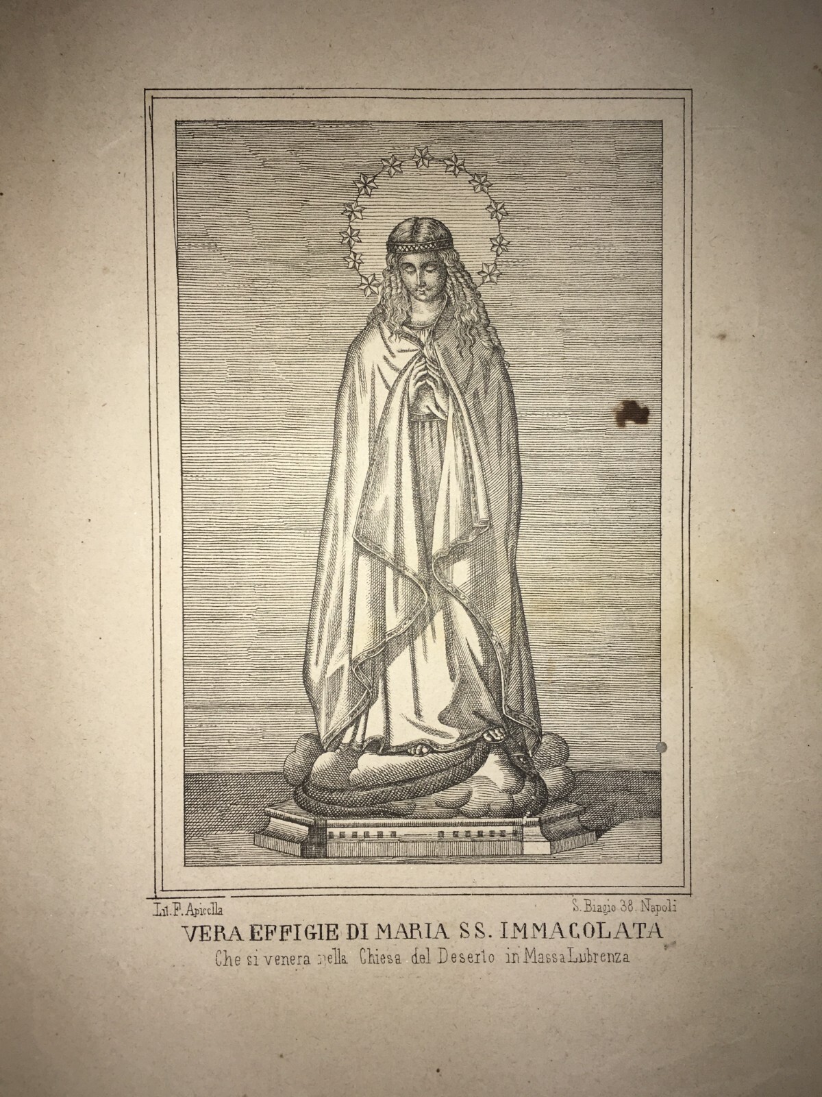 Napoli, Massa Lubrense: Antica Stampa Popolare Devozionale, Maria SS. Immacolata, Apicella