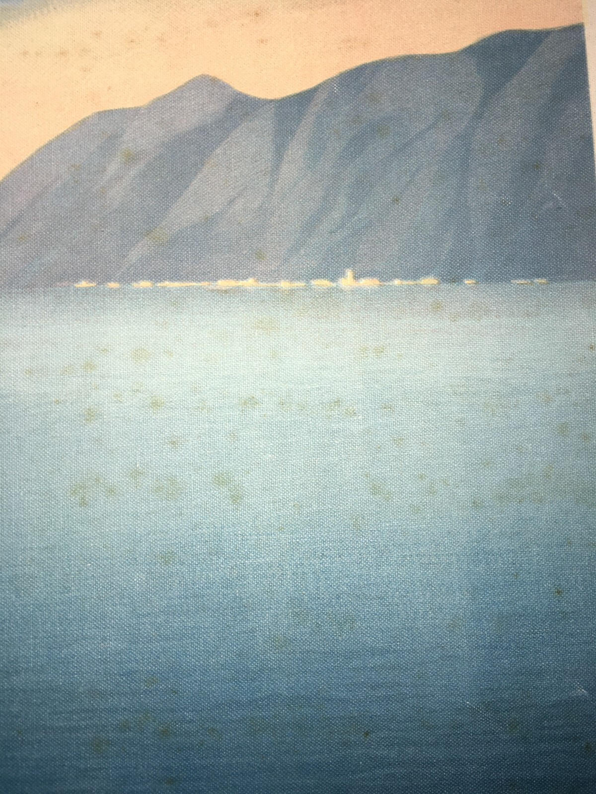 Lago Di Garda, Malcesine: Grande Veduta Panoramica. Stampa A Colori Su Tela