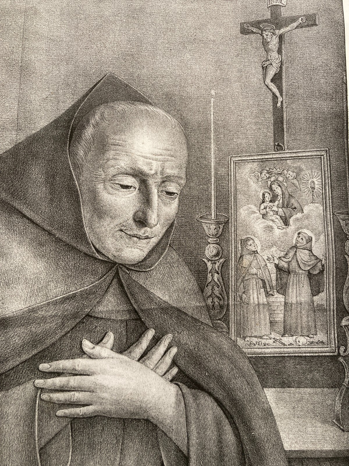Vera Effigie Del Venerabile Servo Di Dio Frate Egidio Da S. Giuseppe, Litografia Del XIX Secolo