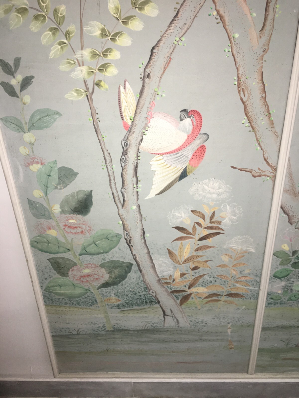 Artistico E Decorativo Grande Dipinto   Fiori E Uccelli   Pannello Con Tre Scene