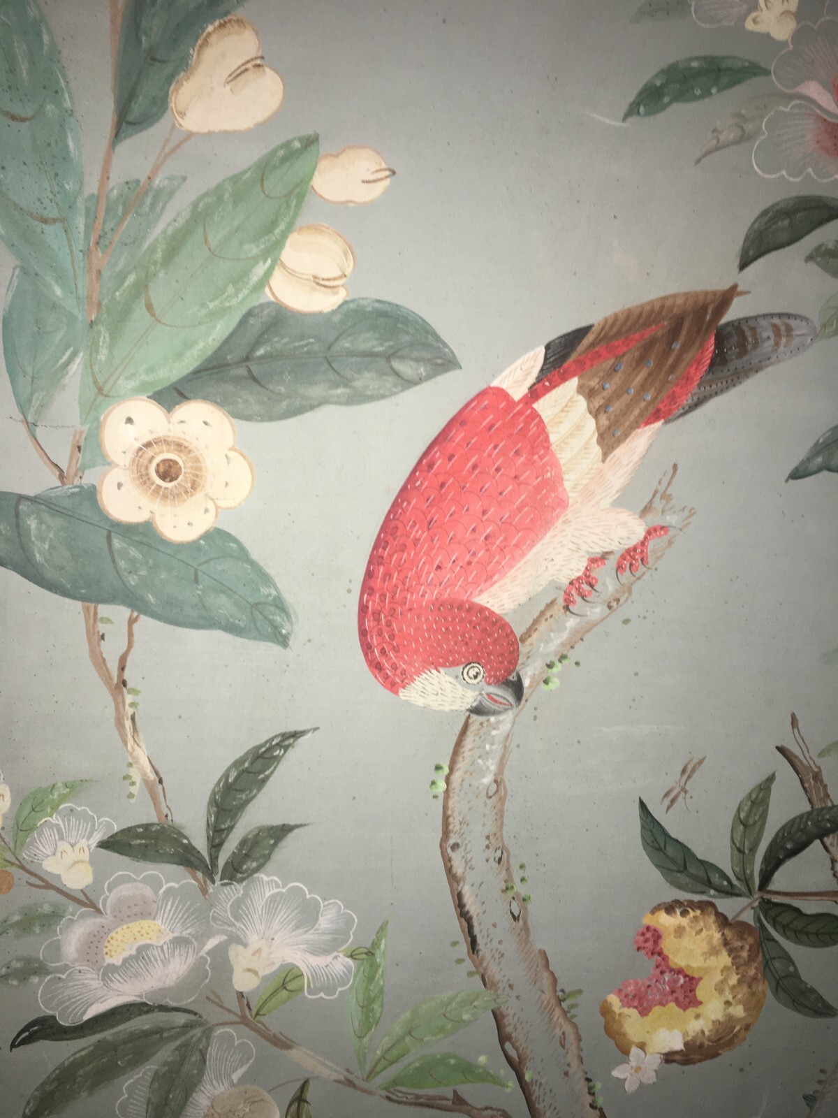 Artistico E Decorativo Grande Dipinto   Fiori E Uccelli   Pannello Con Tre Scene
