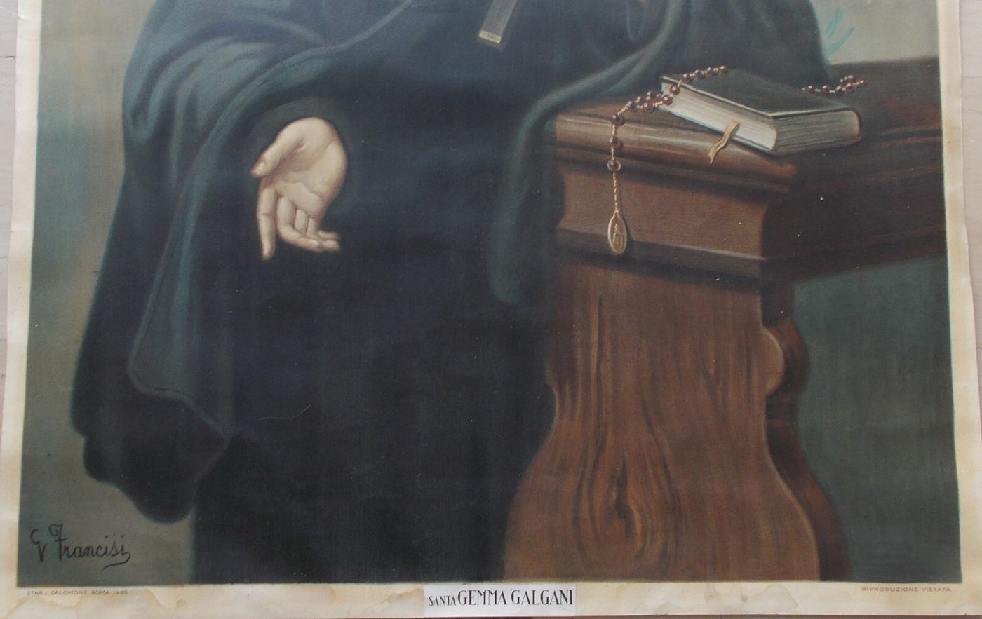 Grande Stampa Popolare Devozionale Di Santa Gemma Galgani, 1933