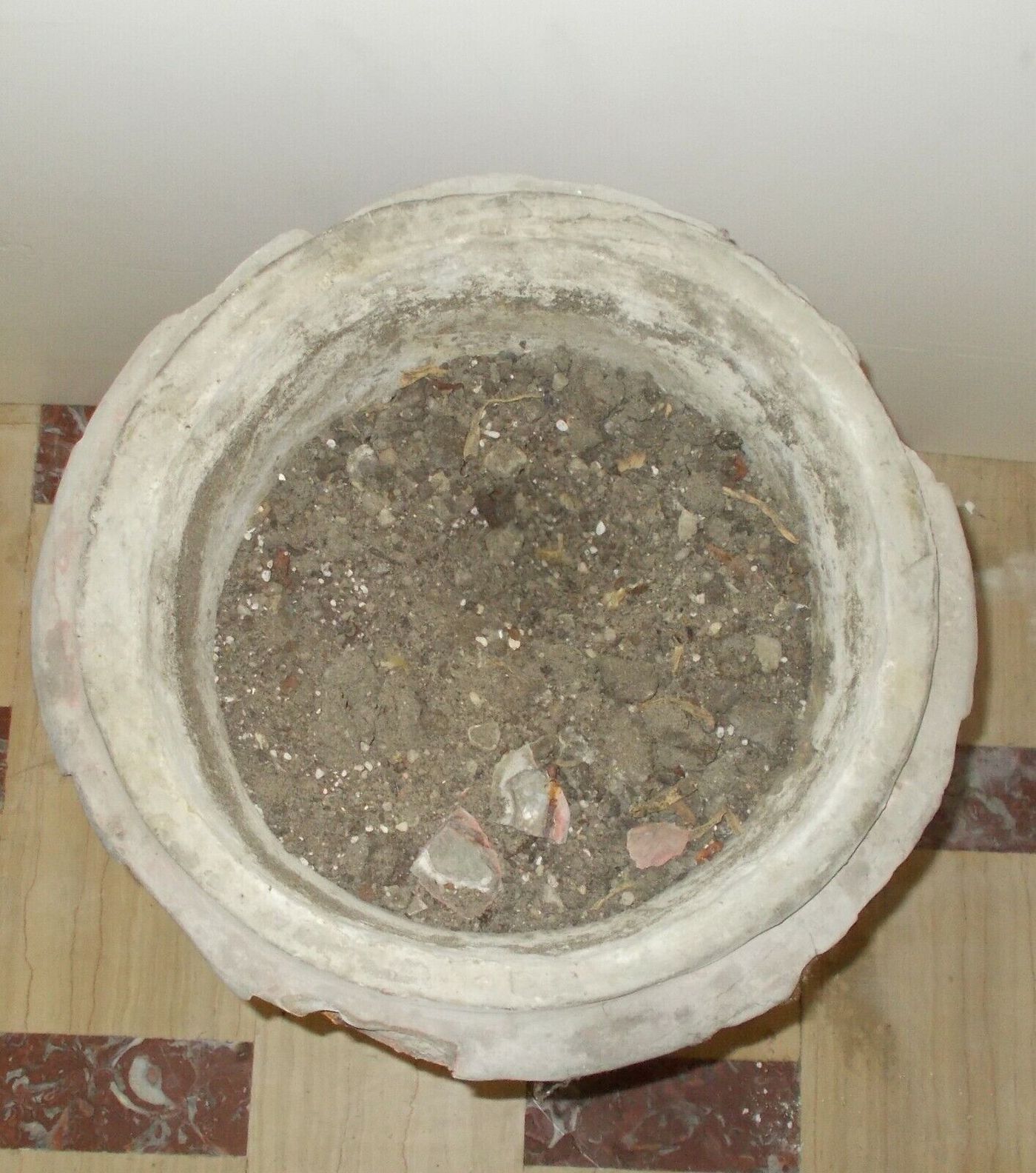 Vaso Decorativo Figurato Per Piante In Cemento, Anni '30