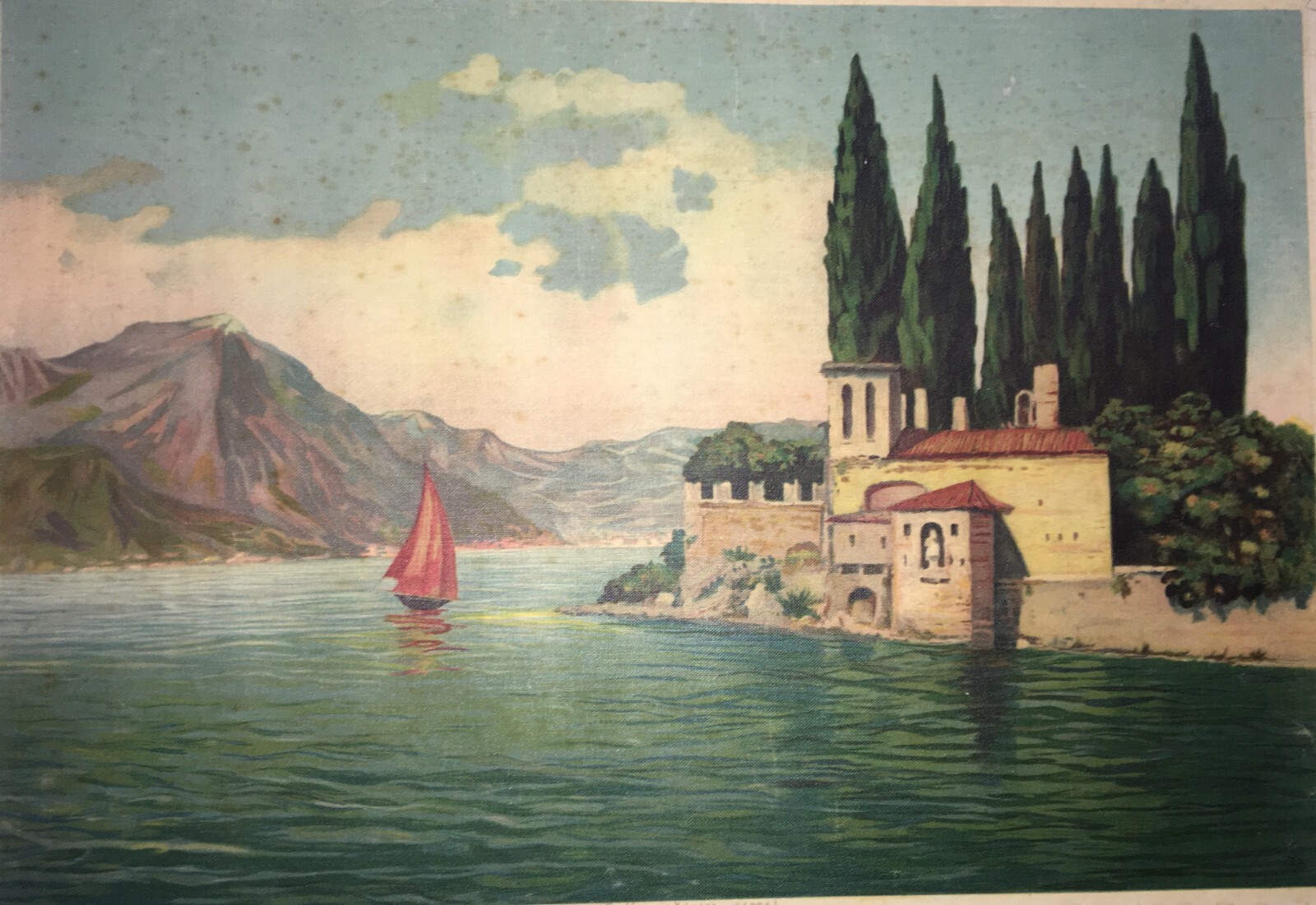 Lago Di Garda, San Vigilio: Grande Veduta Panoramica Su Tela
