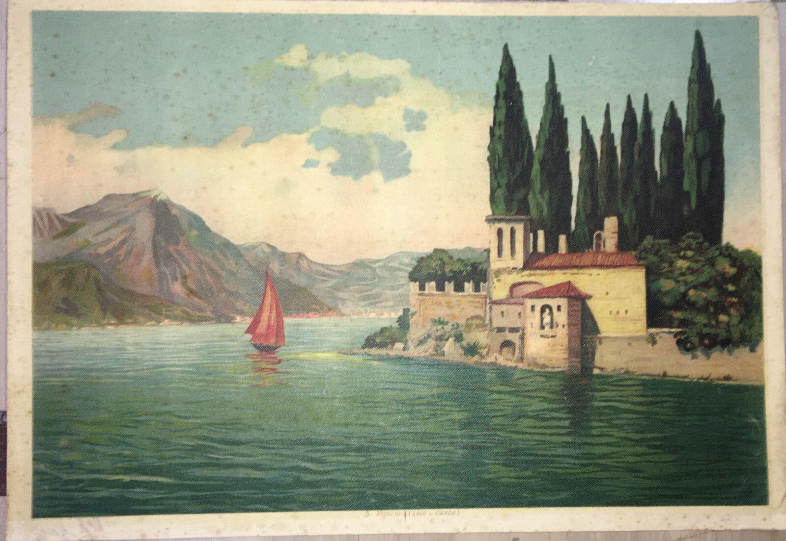Lago Di Garda, San Vigilio: Grande Veduta Panoramica Su Tela