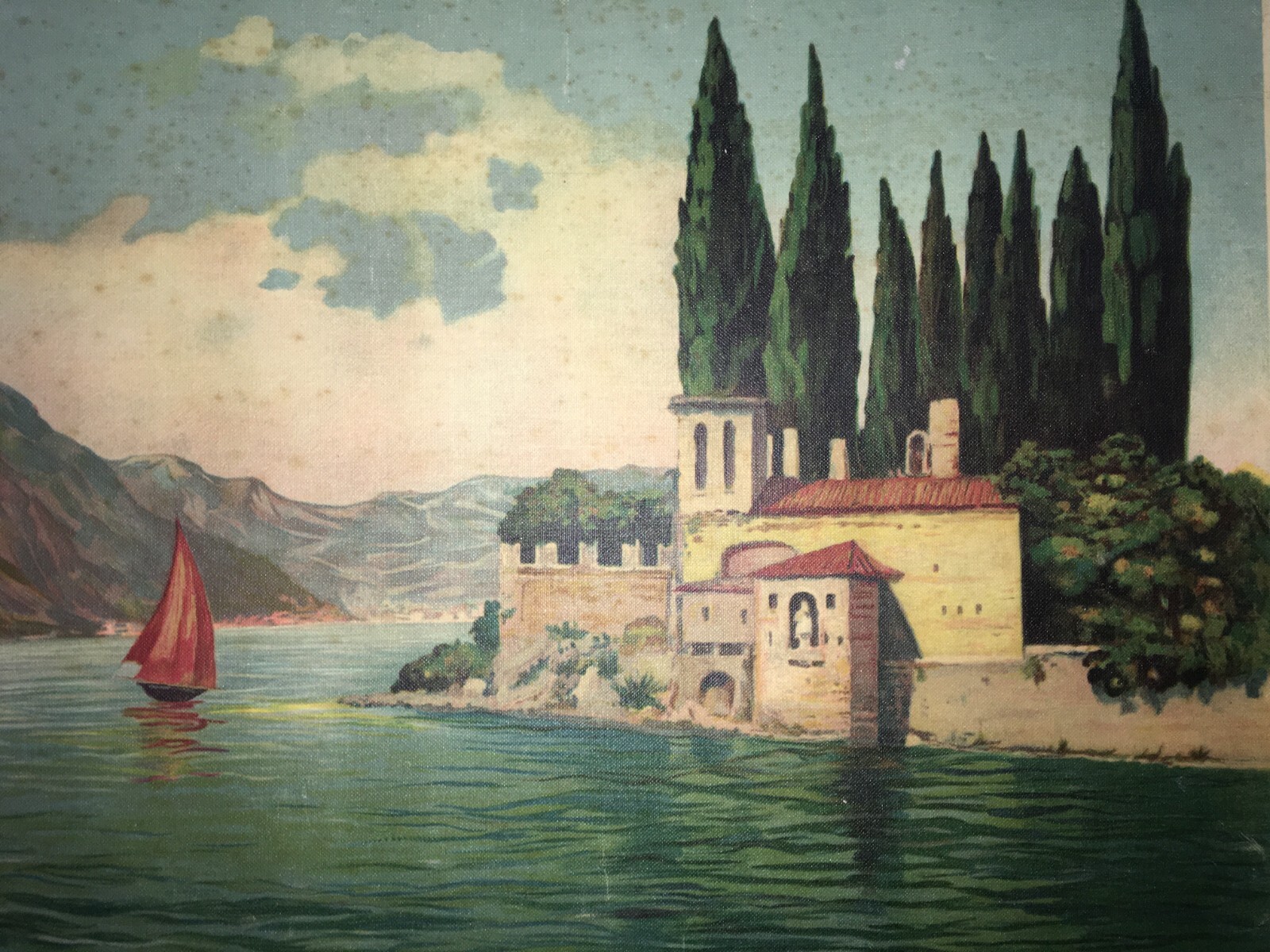 Lago Di Garda, San Vigilio: Grande Veduta Panoramica Su Tela