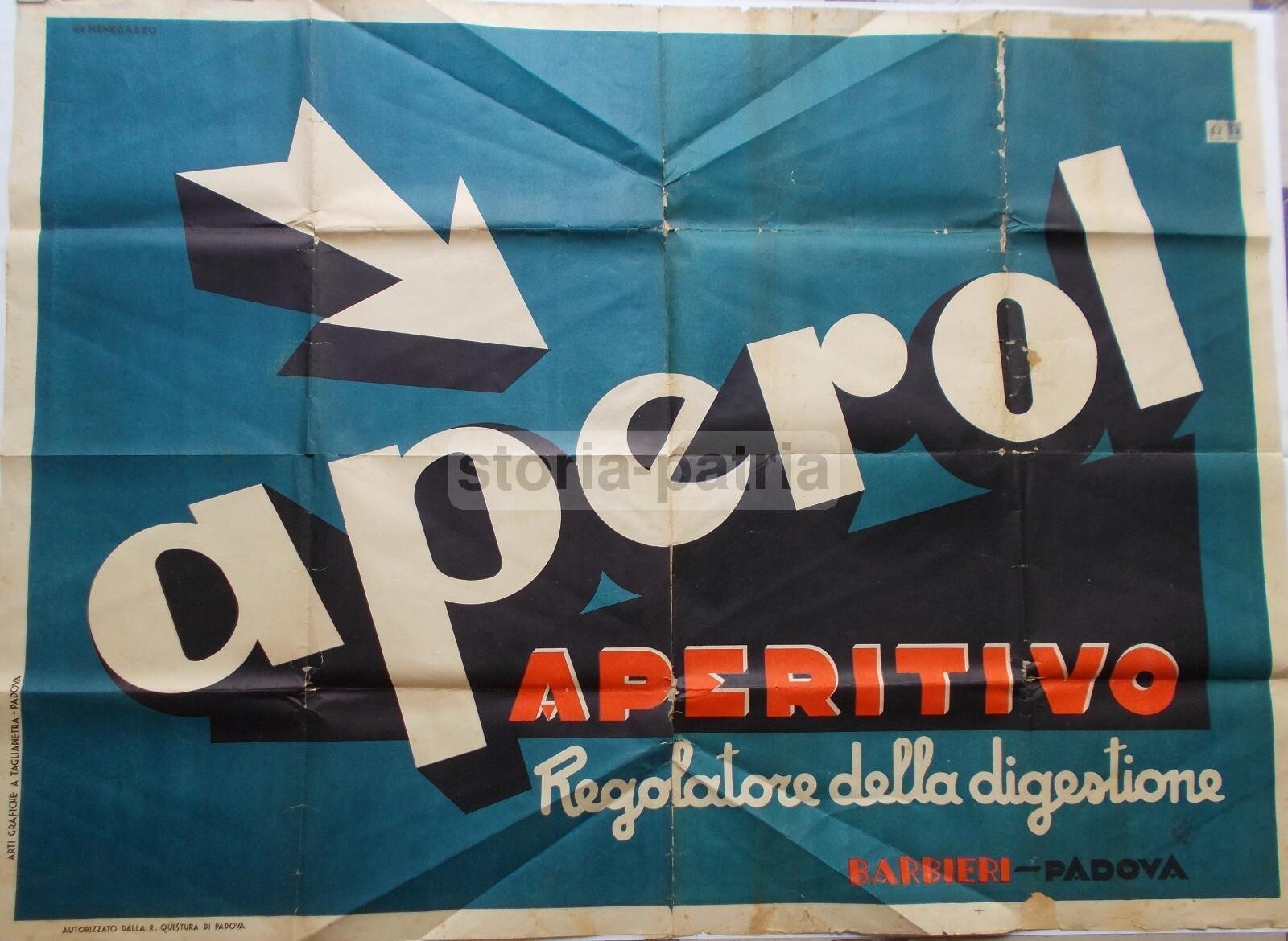 Manifesto Pubblicitario Bar Caffetteria Aperitivo Digestivo Aperol Padova Barbieri Menegazzo