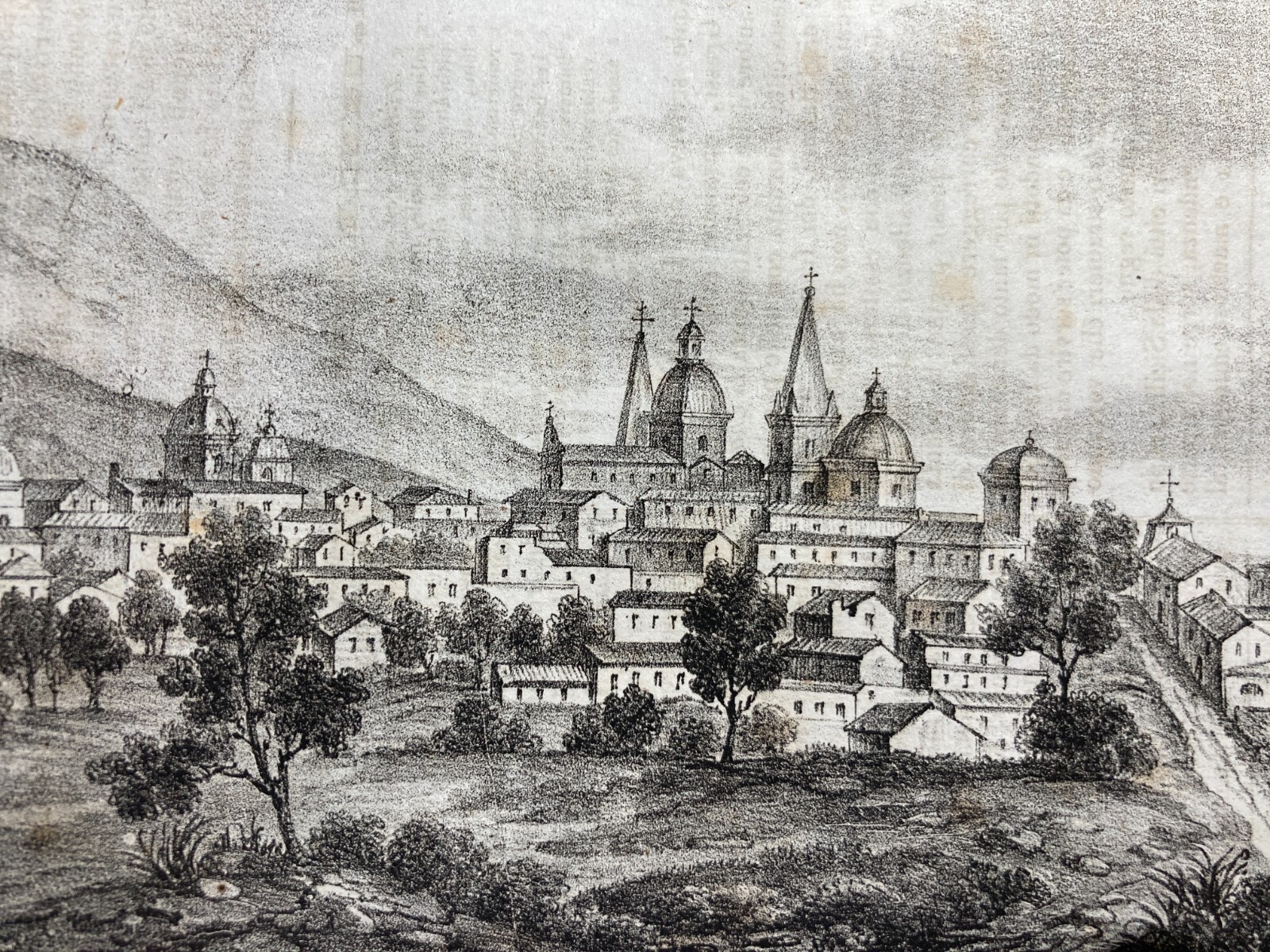 Sicilia, Catania, Acireale: Antica Veduta Panoramica, Palazzi E Chiese, Etna, Lito '800