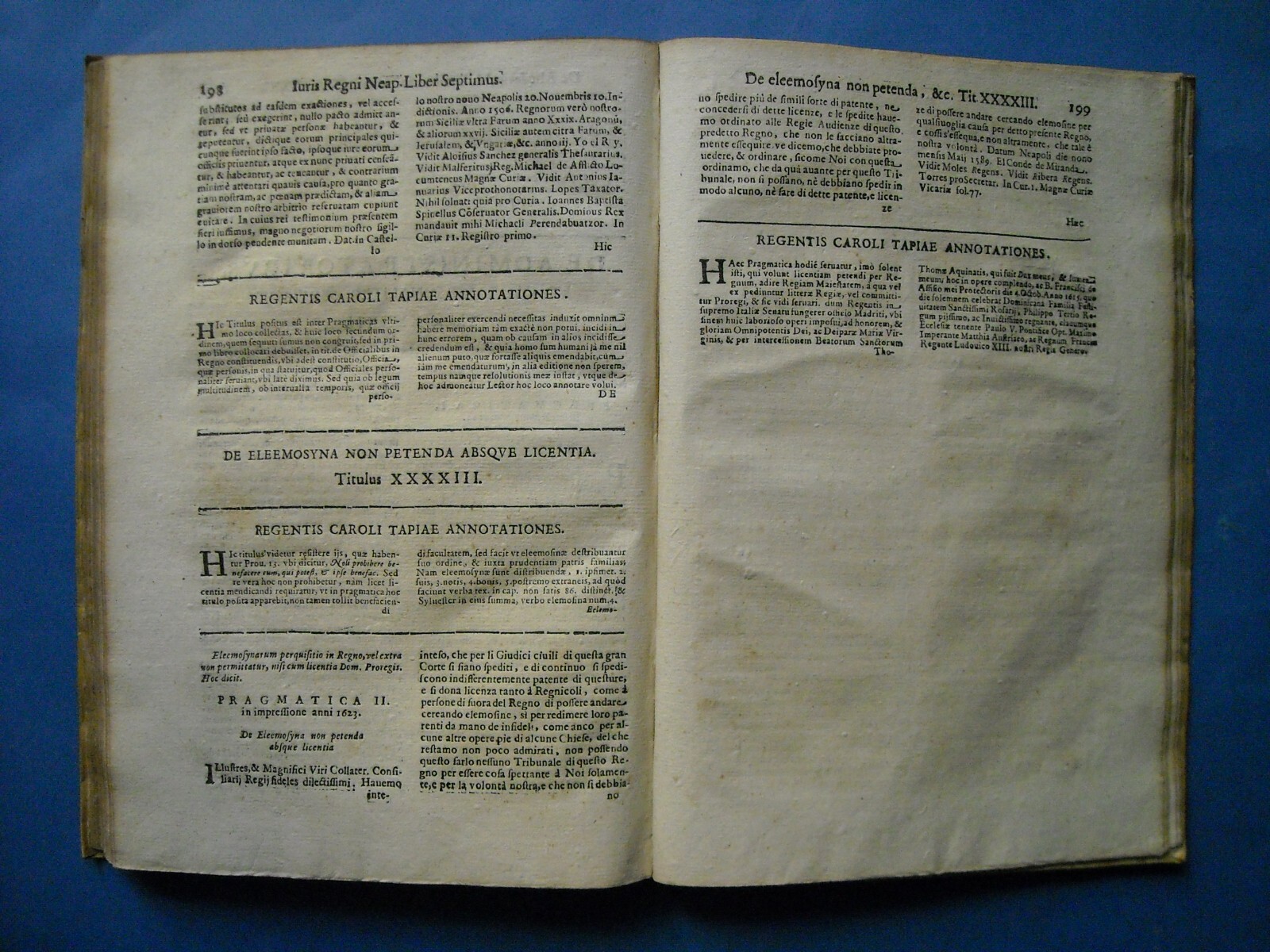 Campania, Giuridica: Prammatiche Napoletane, Tapia, Edizione 1643, Legatura In Pergamena