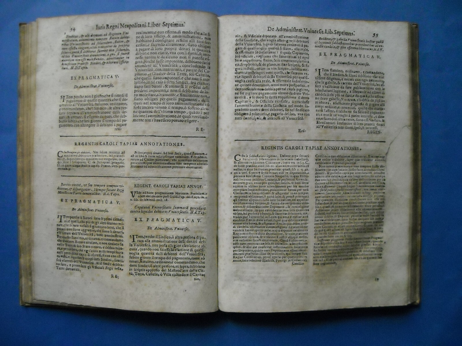 Campania, Giuridica: Prammatiche Napoletane, Tapia, Edizione 1643, Legatura In Pergamena