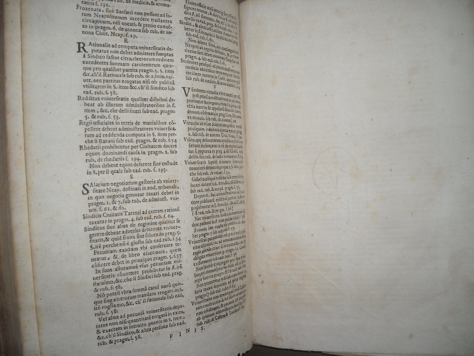 Campania, Giuridica: Prammatiche Napoletane, Tapia, Edizione 1643, Legatura In Pergamena