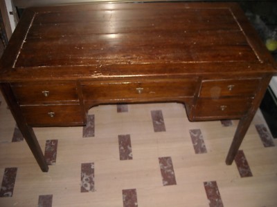 Antica Scrivania In Legno Massello Da Restaurare