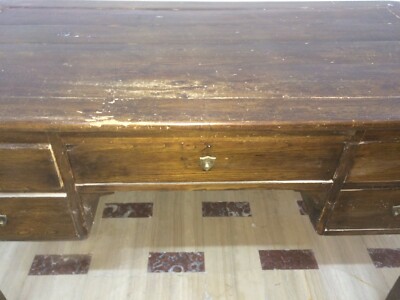Antica Scrivania In Legno Massello Da Restaurare