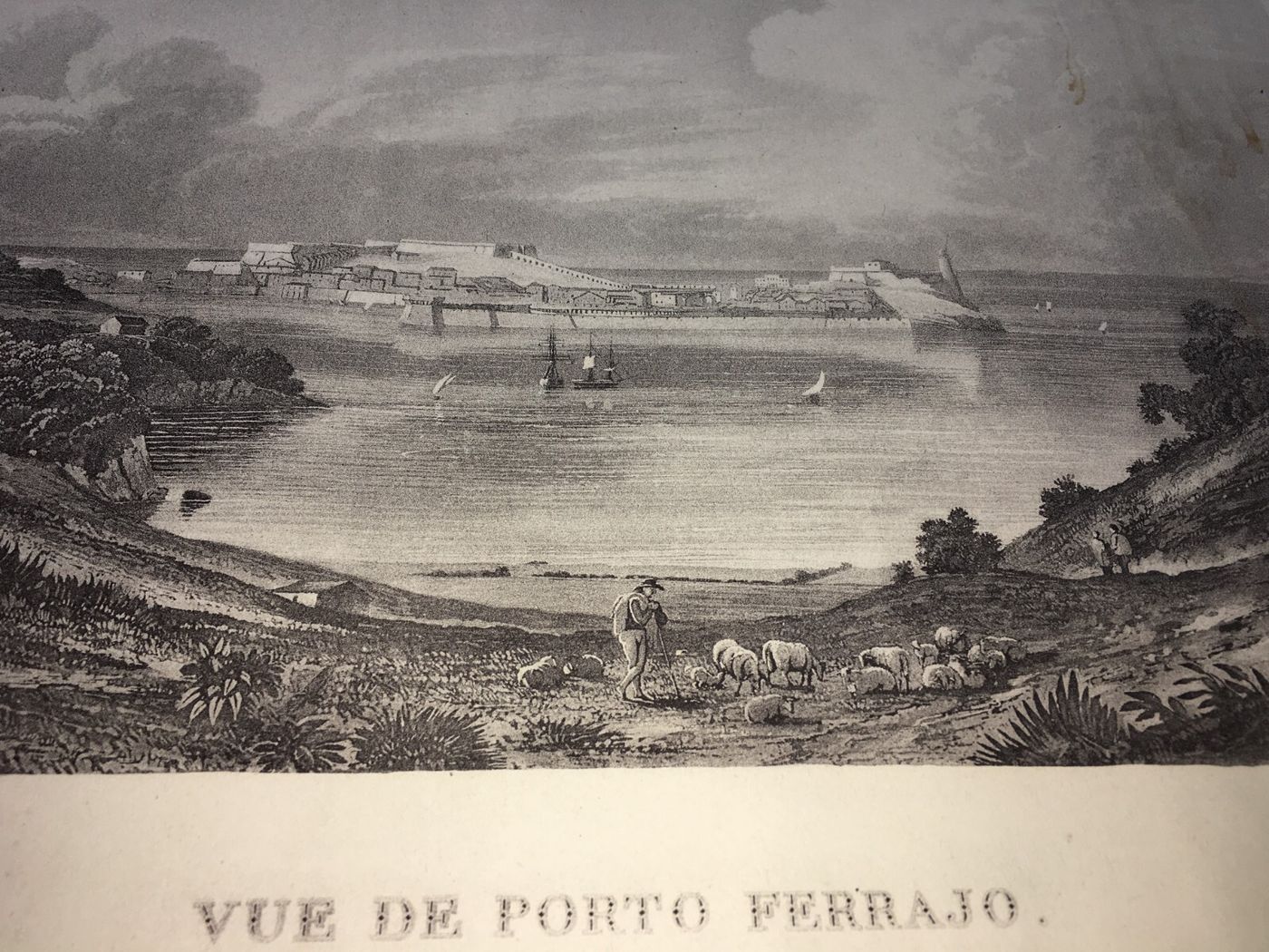 Isola d'Elba, Portoferraio: Ampia Veduta Panoramica. Stampa Decorativa (Fielding)