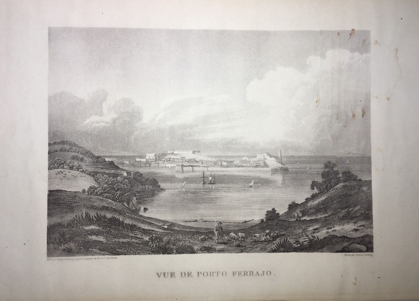 Isola d'Elba, Portoferraio: Ampia Veduta Panoramica. Stampa Decorativa (Fielding)