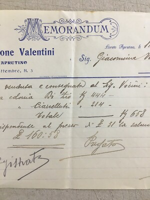 Abruzzo, Loreto Aprutino: Stampa Pubblicitaria Valentini Vendita Olive, 1909